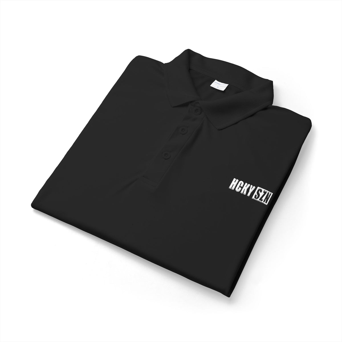 HCKY SZN Embroidered Performance Hockey Polo (Black)