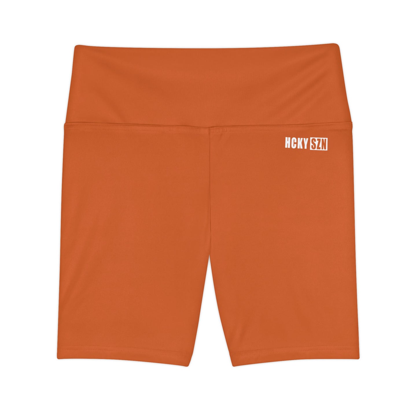 HKY SZN High Waisted Workout Shorts (Copper Orange)