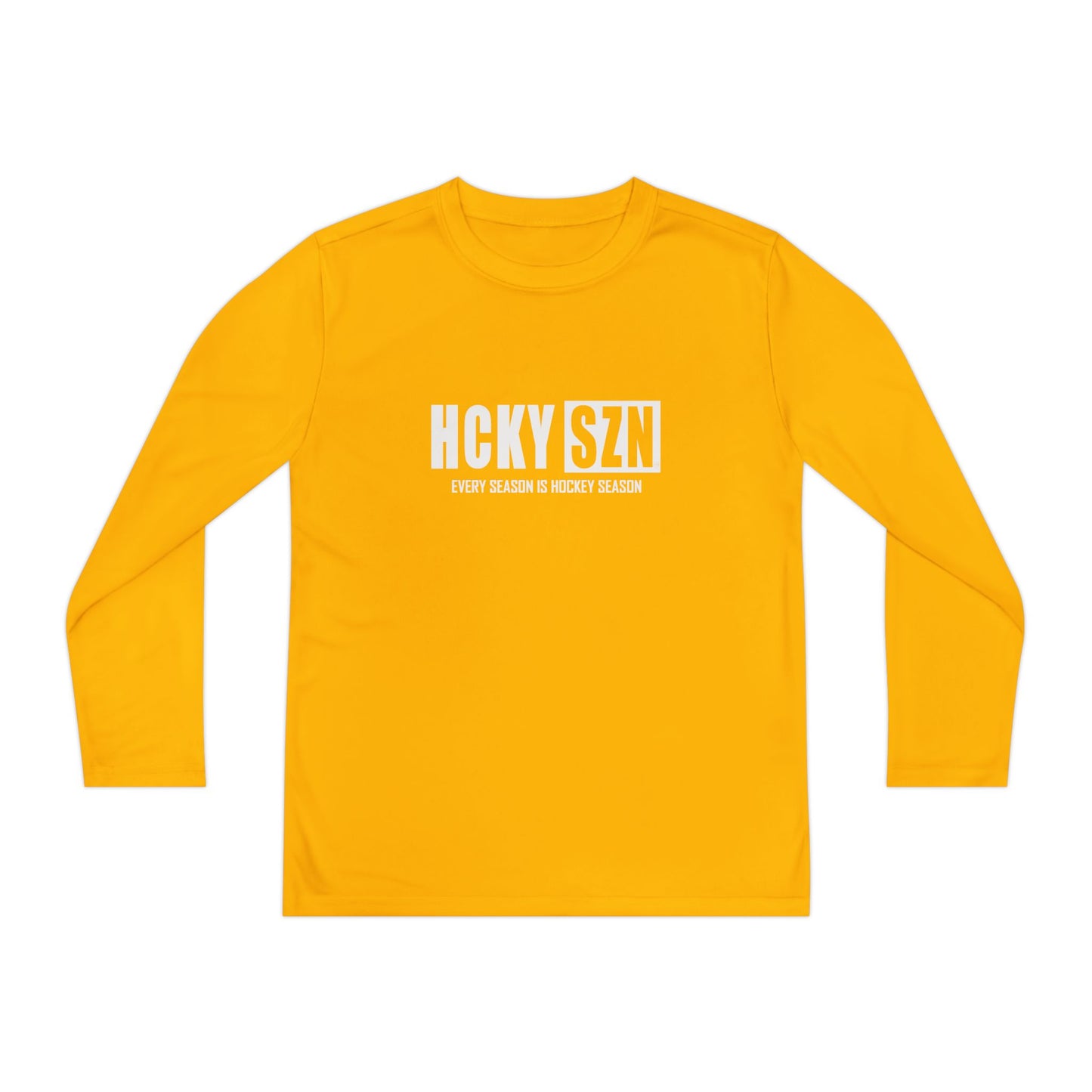 Every Season is HCKY SZN Youth Competitor Long Sleeve Tee (White Logo) - Various Colors