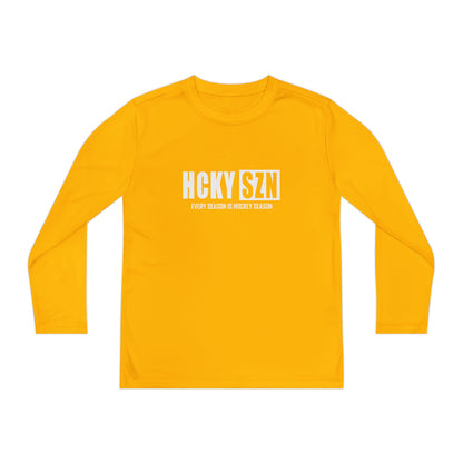 Every Season is HCKY SZN Youth Competitor Long Sleeve Tee (White Logo) - Various Colors