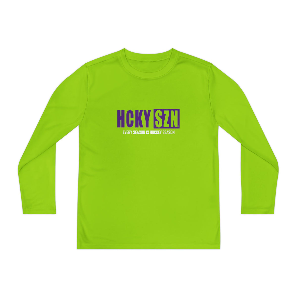 Every Season is HCKY SZN Youth Competitor Long Sleeve Tee (Purple Logo) - Various Colors