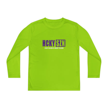Every Season is HCKY SZN Youth Competitor Long Sleeve Tee (Purple Logo) - Various Colors
