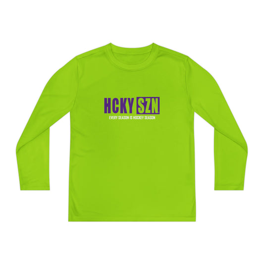Every Season is HCKY SZN Youth Competitor Long Sleeve Tee (Purple Logo) - Various Colors