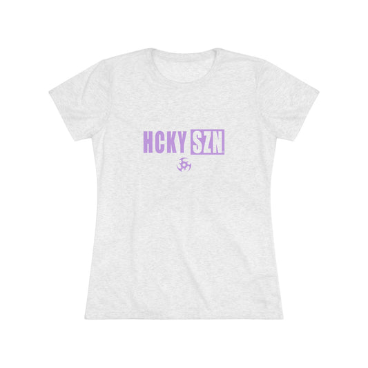 Women’s Hockey Vibe Triblend Tee (Lavender Logo)