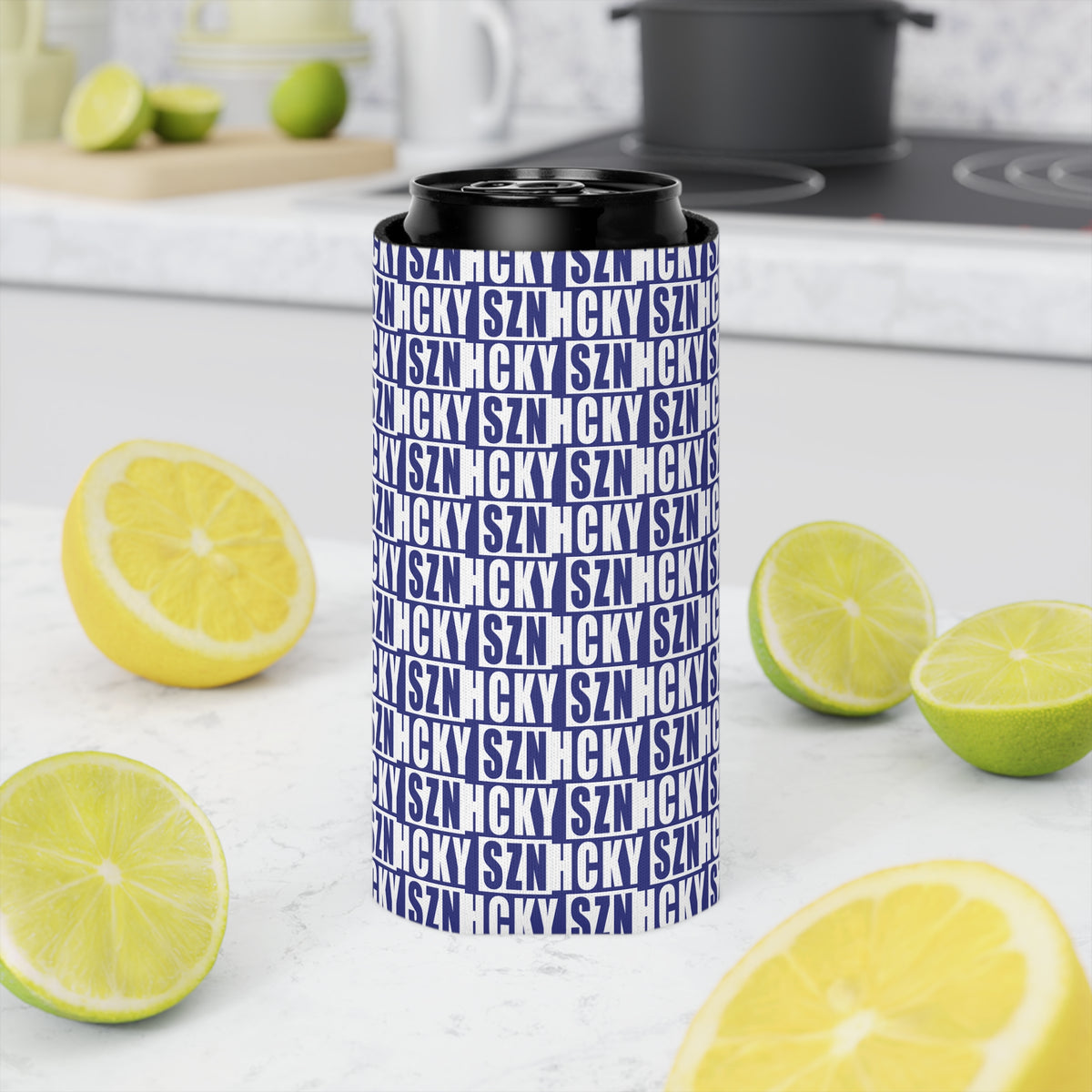 HCKY SZN AOP Slim Can Cooler (Blue)