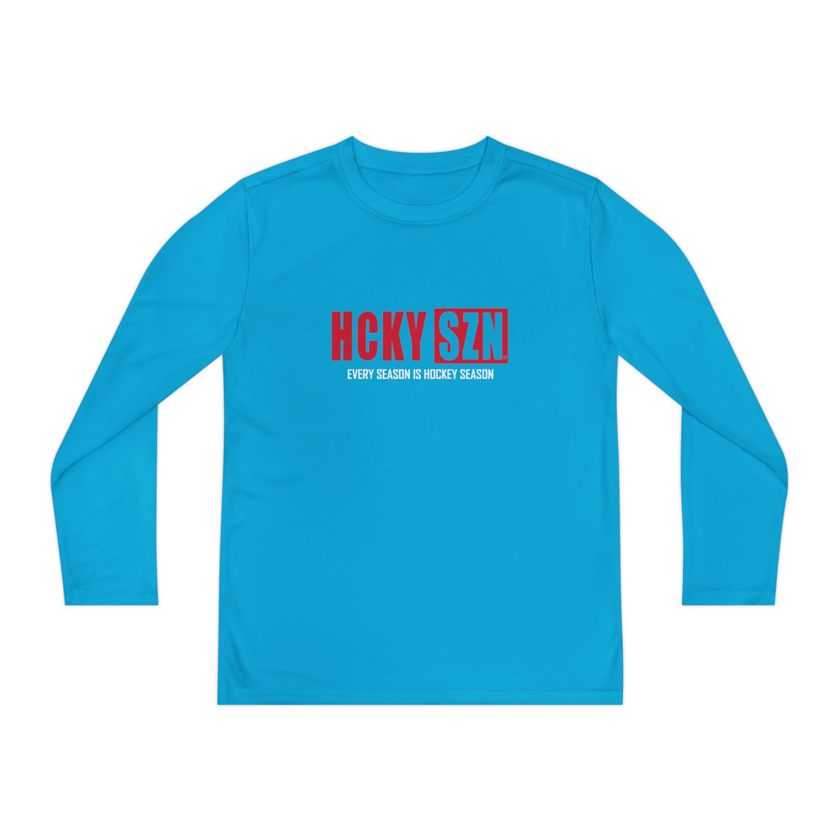 Every Season is HCKY SZN Youth Competitor Long Sleeve Tee (Red Logo) - Various Colors