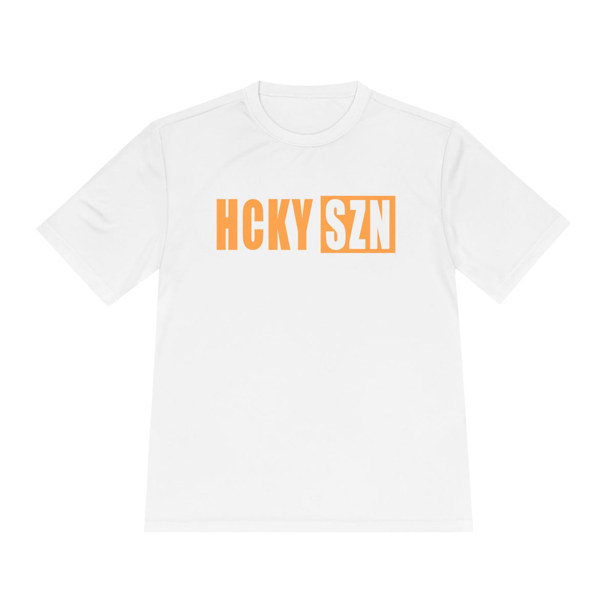 HCKYSZN (Flagship Logo) Adult Performance Tee - White/Mango