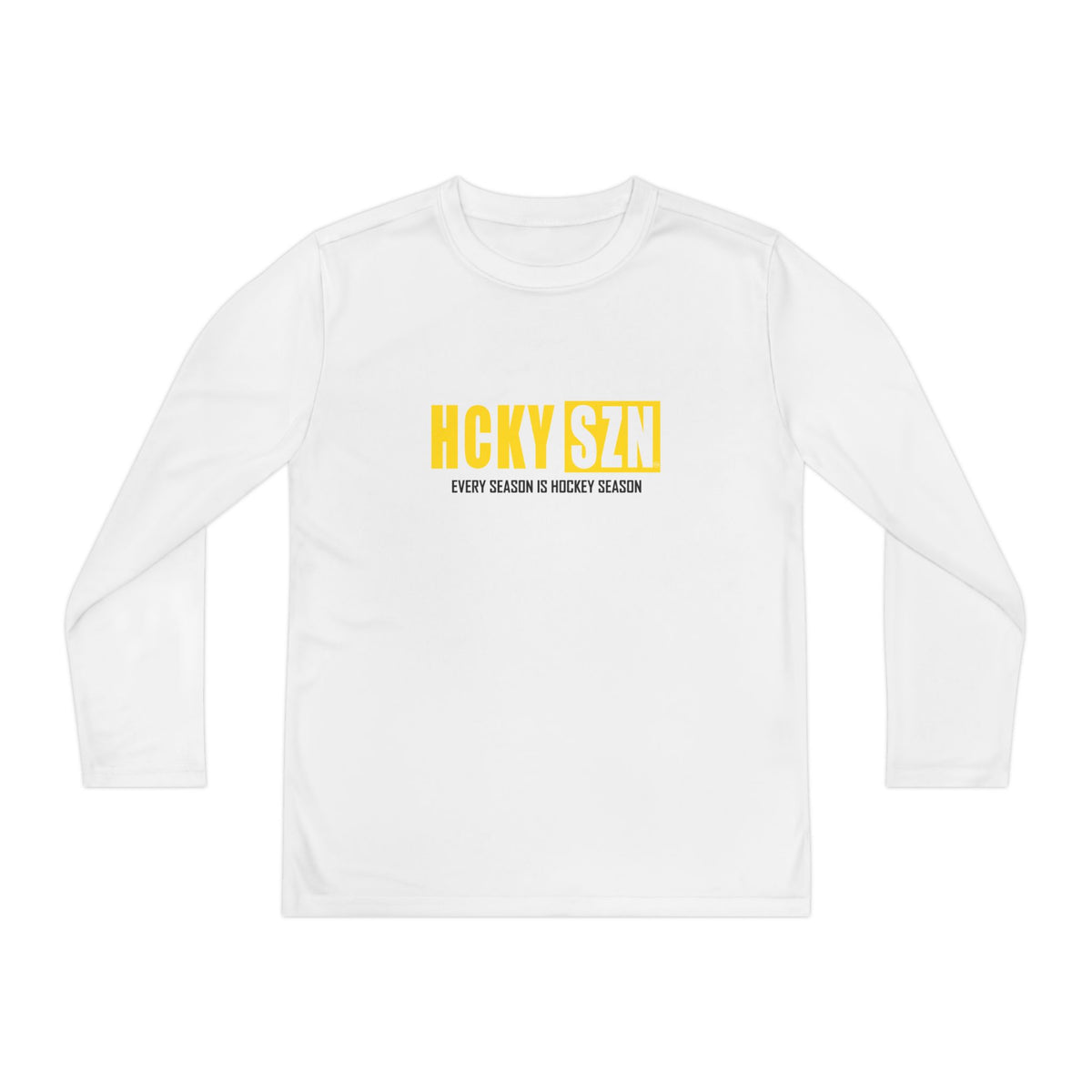 Every Season is HCKY SZN Youth Competitor Long Sleeve Tee (Yellow Logo) - Various Colors