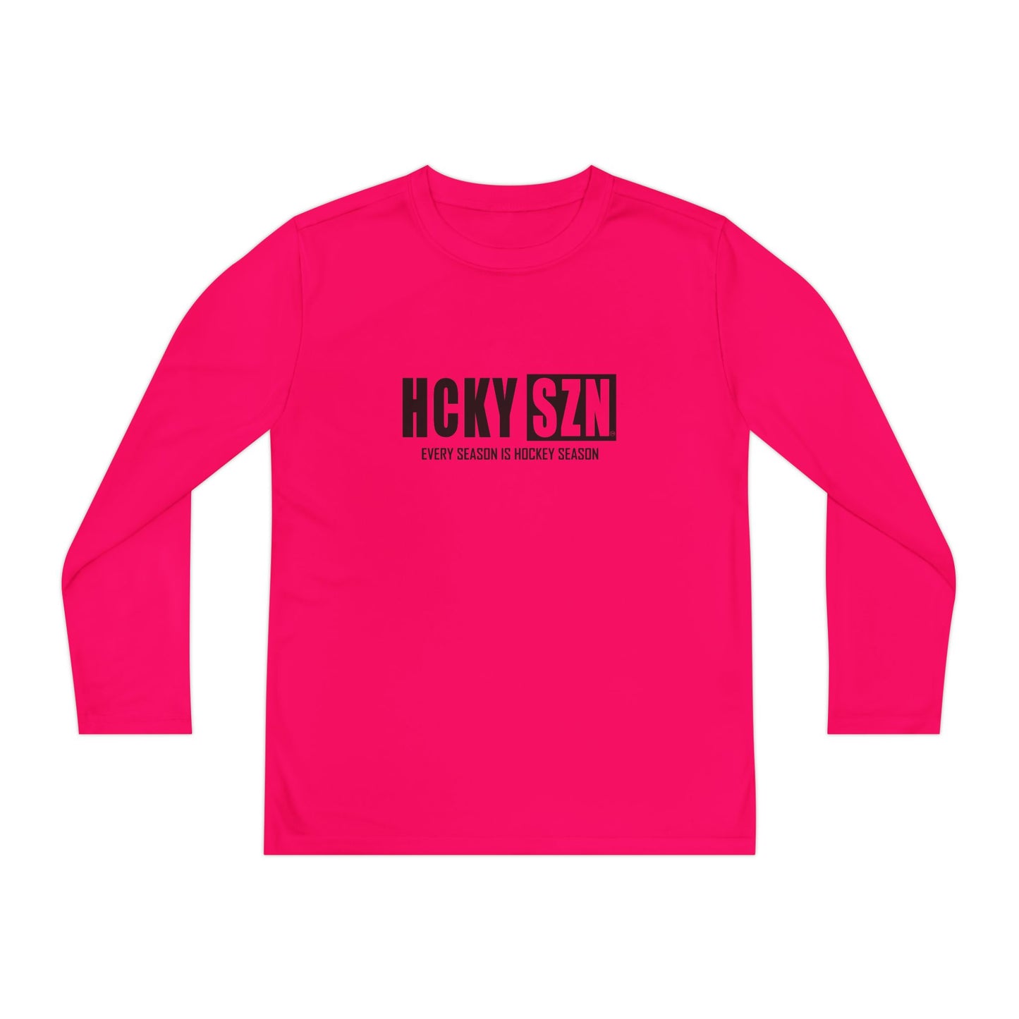 Every Season is HCKY SZN Youth Competitor Long Sleeve Tee (Black Logo) - Various Colors