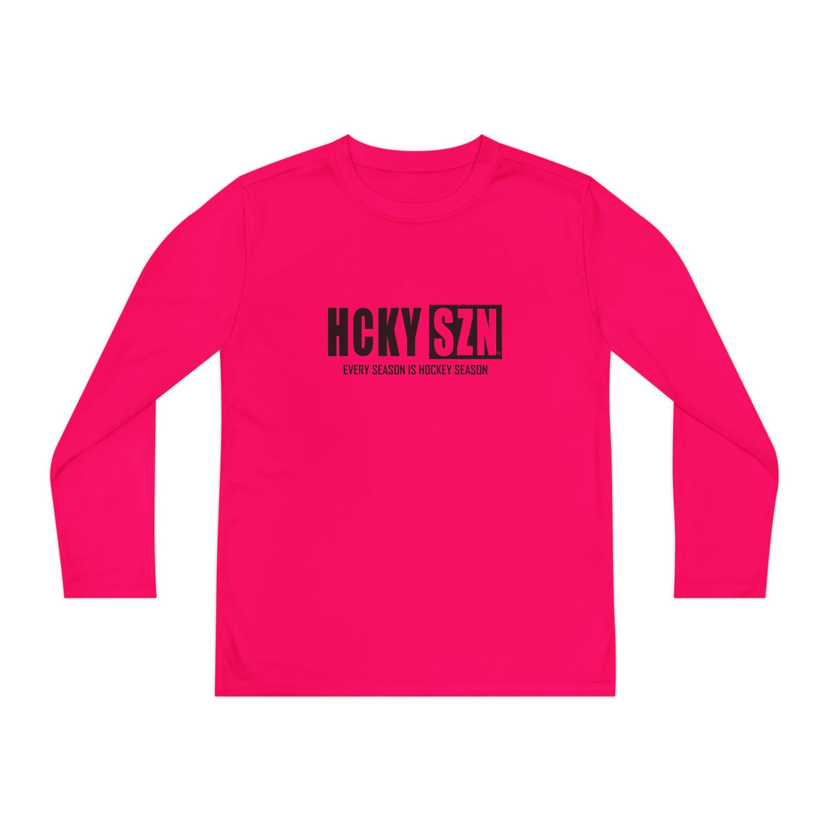 Every Season is HCKY SZN Youth Competitor Long Sleeve Tee (Black Logo) - Various Colors