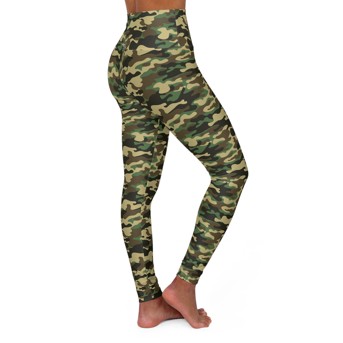 HCKY SZN High Waisted Yoga Leggings (Forest Camo)
