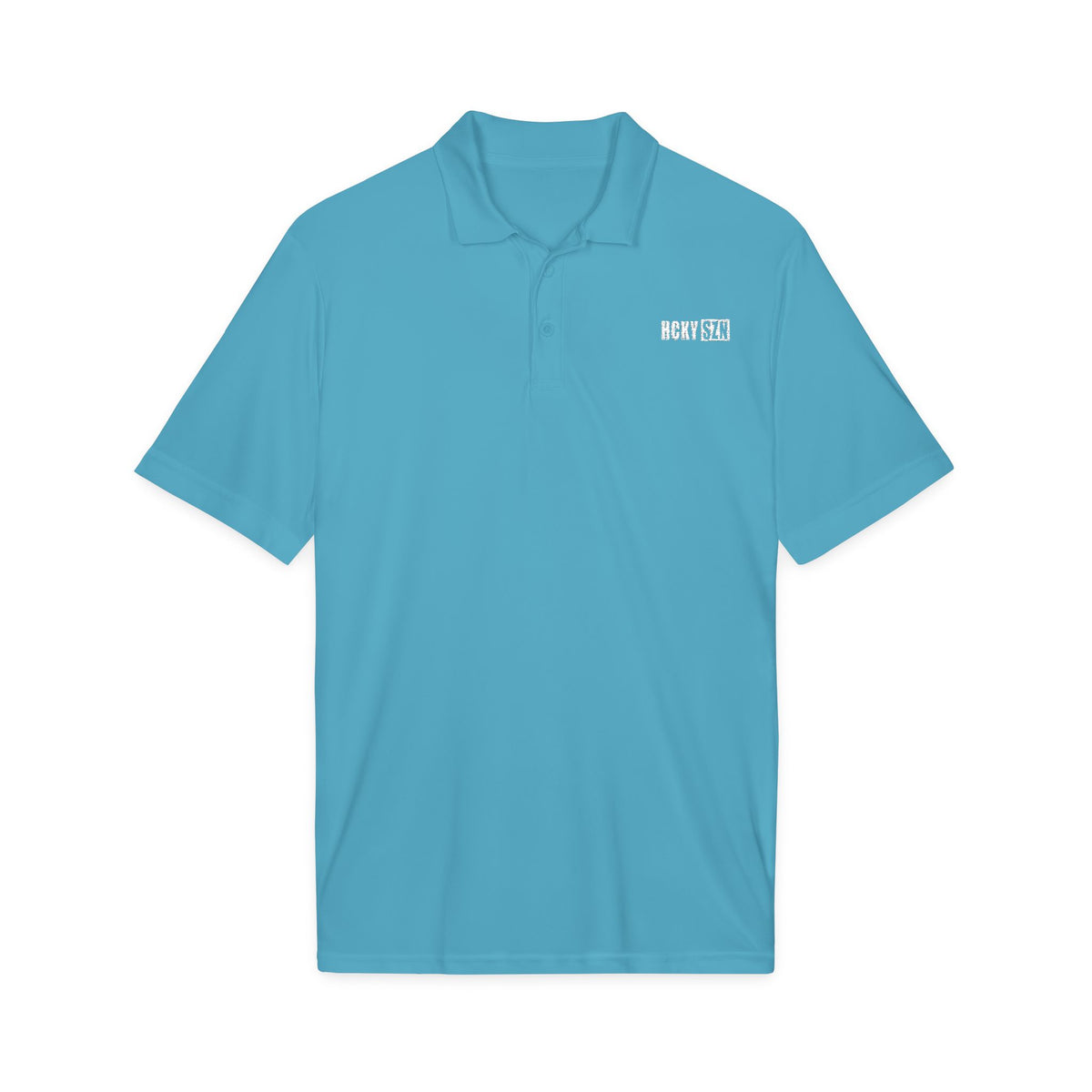 HCKY SZN Embroidered Performance Hockey Polo (Atomic Blue)