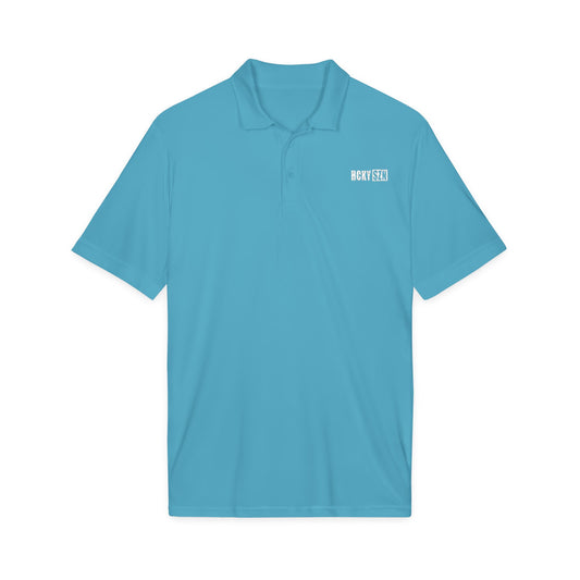 HCKY SZN Embroidered Performance Hockey Polo (Atomic Blue)
