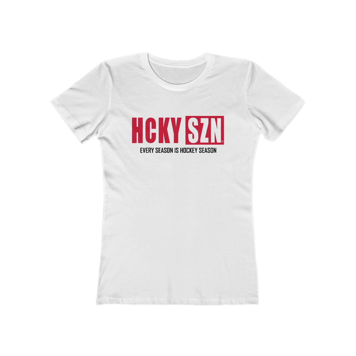 Every Season Is Hockey Season Women's Boyfriend Tee (Red Logo) - Various Colors