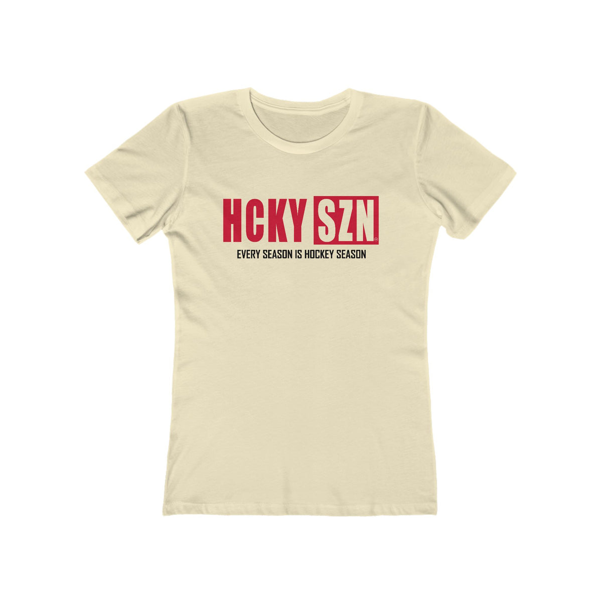 Every Season Is Hockey Season Women's Boyfriend Tee (Red Logo) - Various Colors