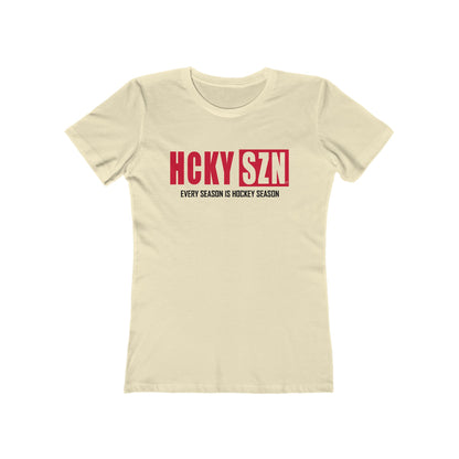 Every Season Is Hockey Season Women's Boyfriend Tee (Red Logo) - Various Colors