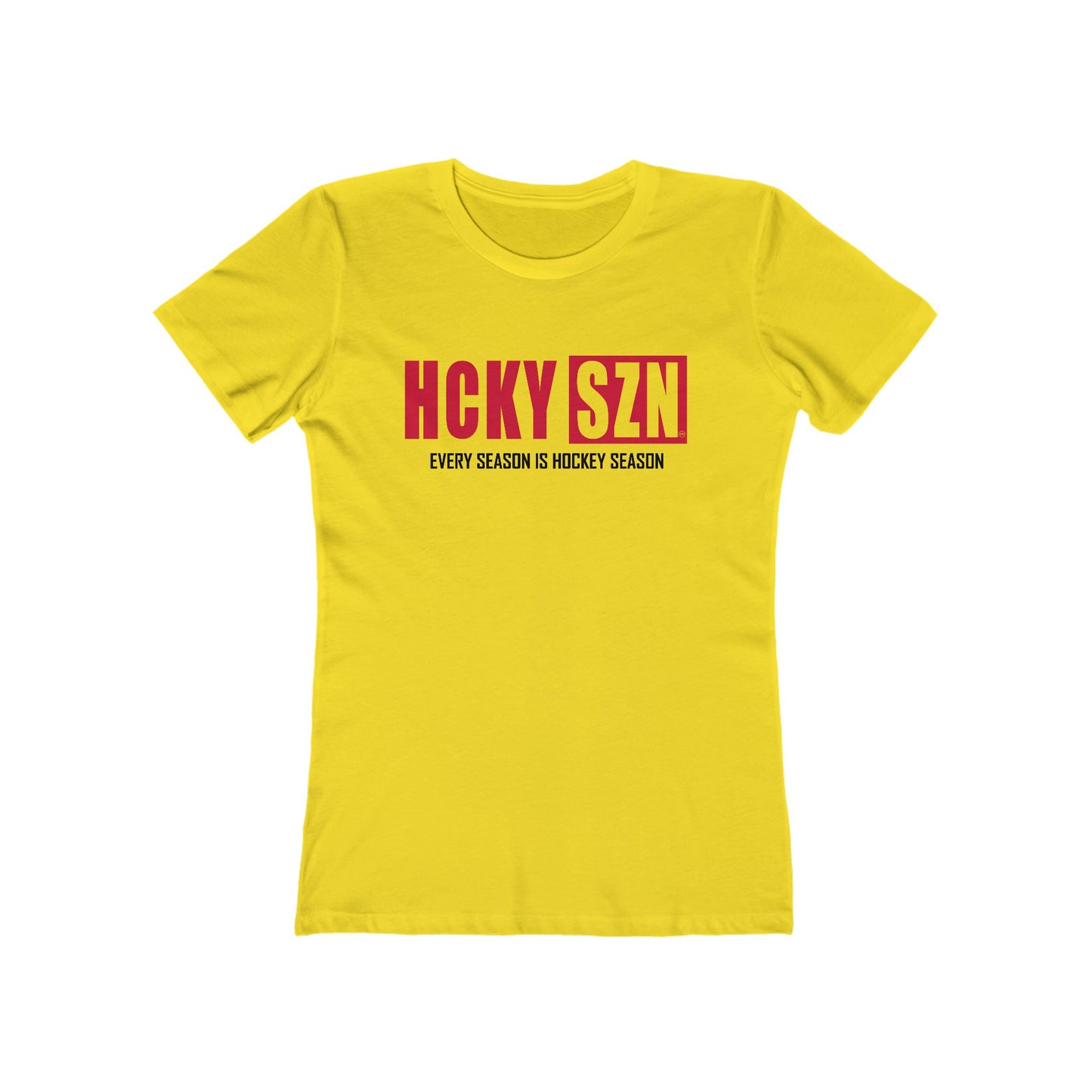 Every Season Is Hockey Season Women's Boyfriend Tee (Red Logo) - Various Colors