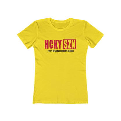 Every Season Is Hockey Season Women's Boyfriend Tee (Red Logo) - Various Colors