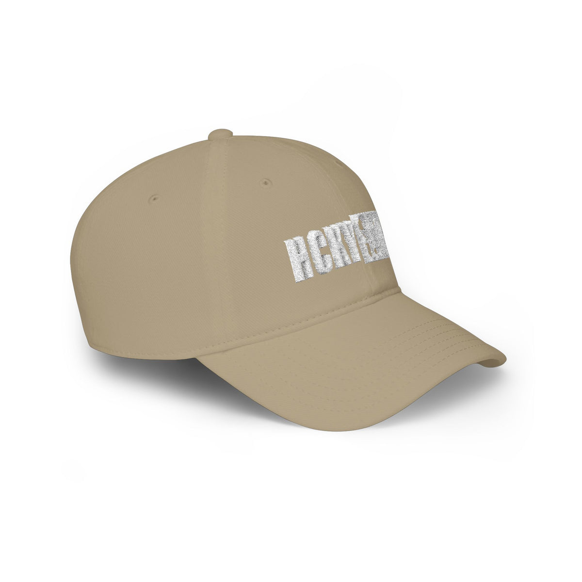 HCKY SZN Low Profile Embroidered Baseball Cap - Khaki (White Logo)