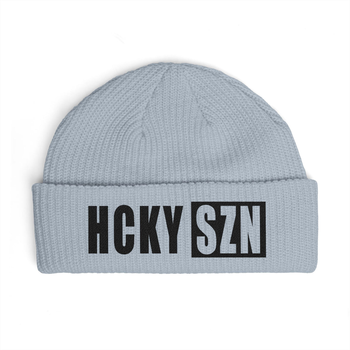 HCKY SZN Embroidered Fisherman Knit Beanie - Powder Blue