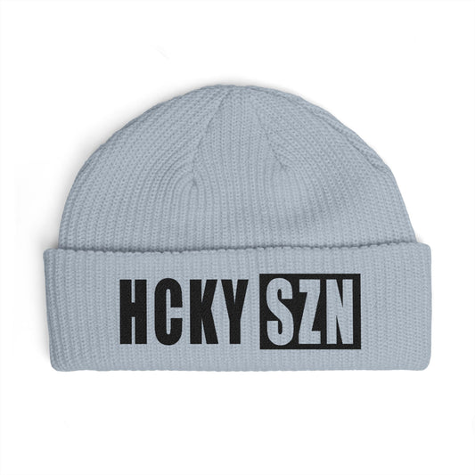 HCKY SZN Embroidered Fisherman Knit Beanie - Powder Blue