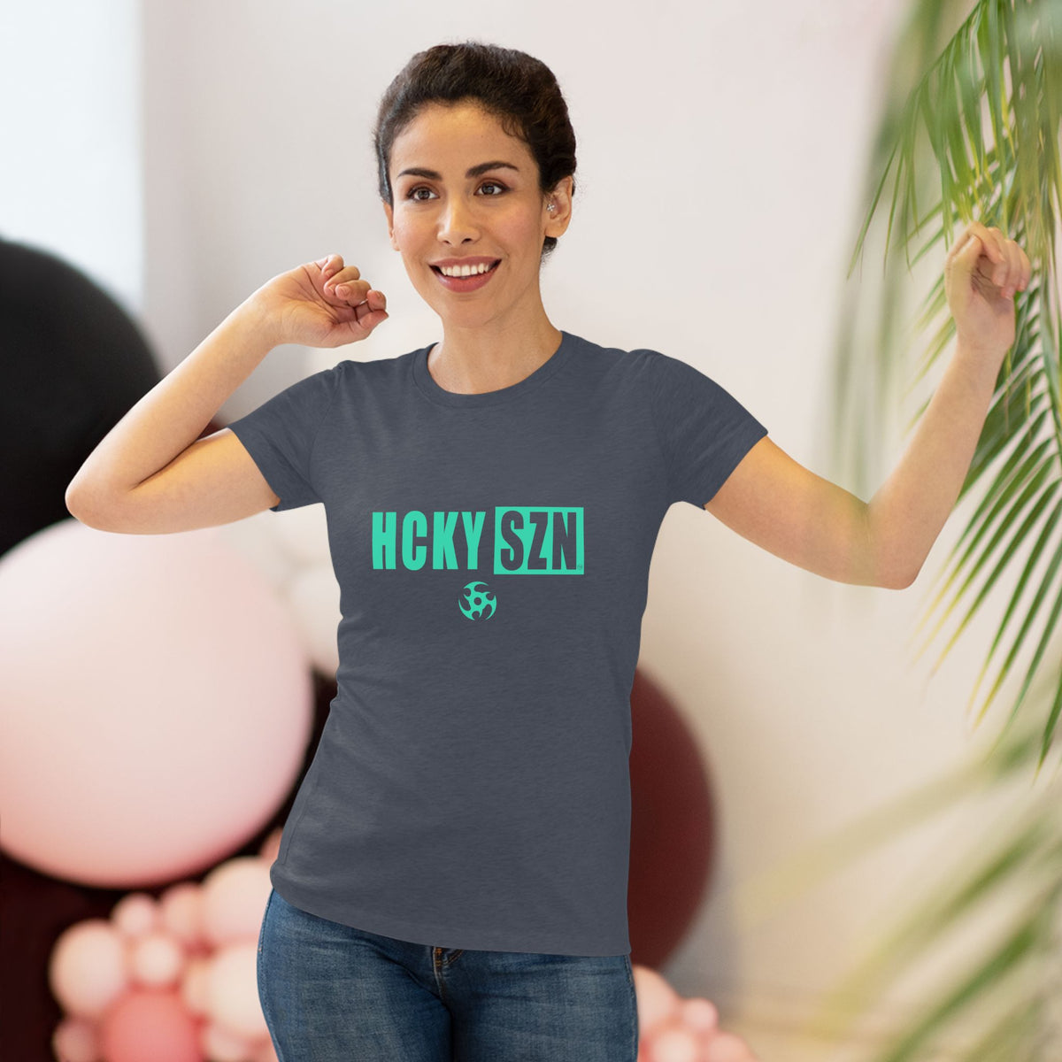 Women’s Hockey Vibe Triblend Tee (Seafoam Logo)
