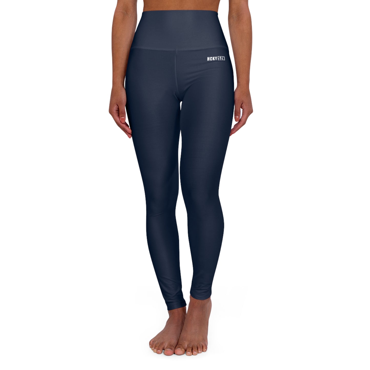 HCKY SZN High Waisted Yoga Leggings (Midnight Navy)