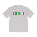 HCKYSZN (Flagship Logo) Adult Performance Tee - Silver/Kelly Green