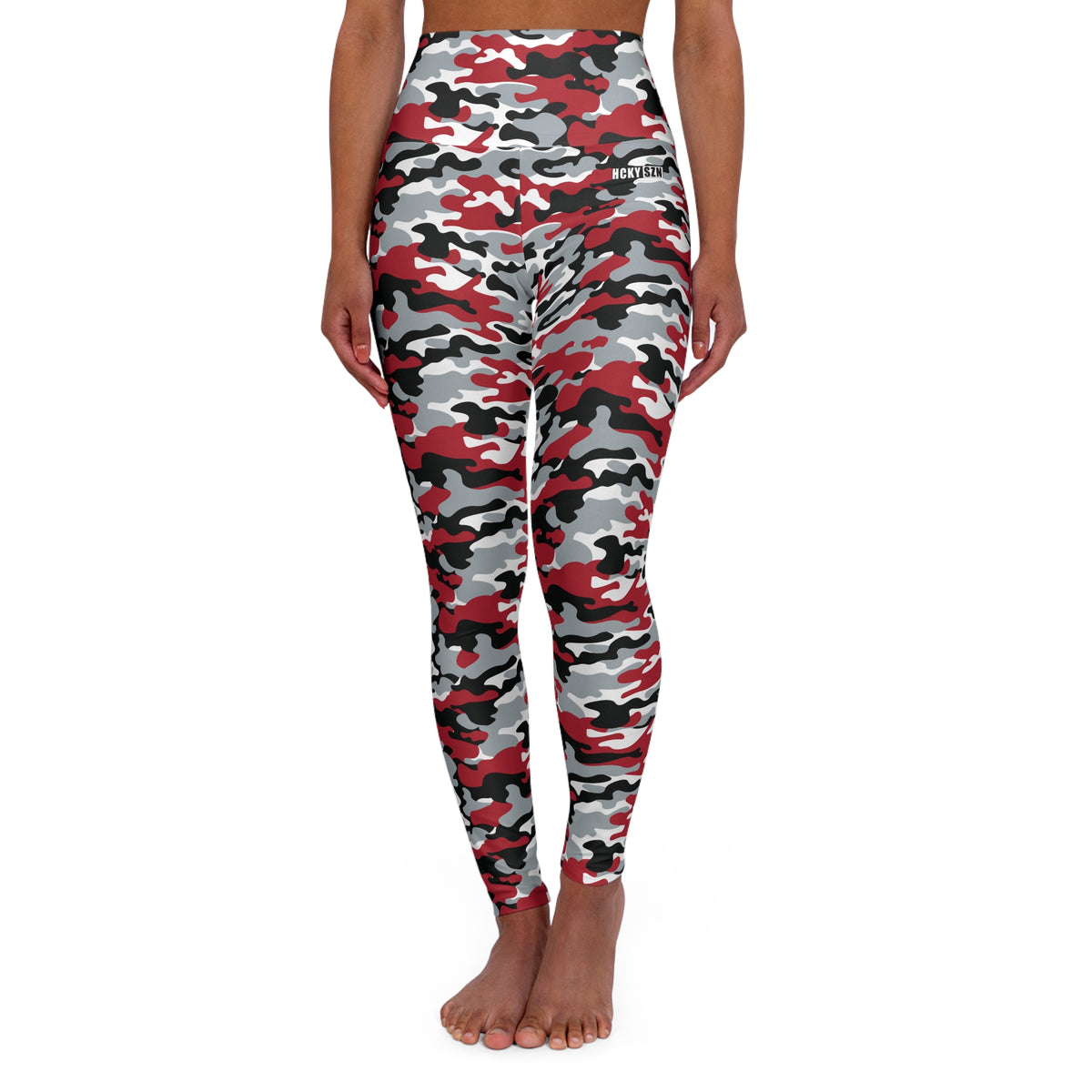 HCKY SZN High Waisted Yoga Leggings (Buckeye Camo)