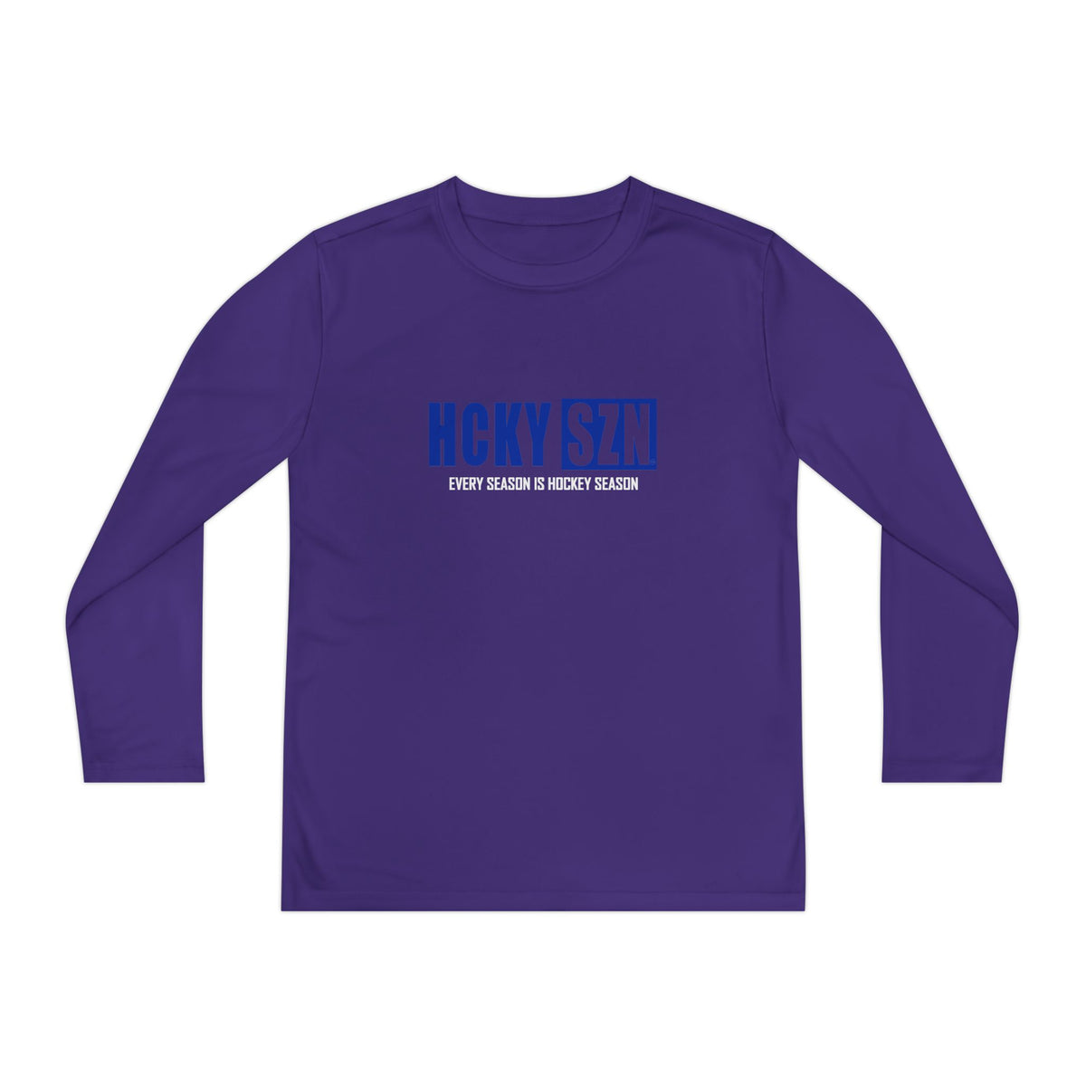 Every Season is HCKY SZN Youth Competitor Long Sleeve Tee (Blue Logo) - Various Colors