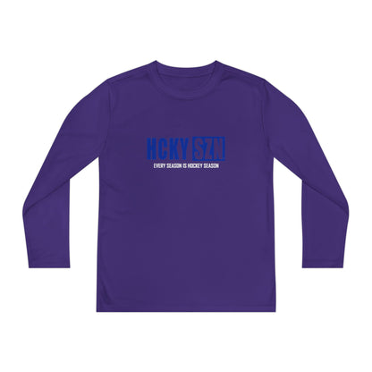 Every Season is HCKY SZN Youth Competitor Long Sleeve Tee (Blue Logo) - Various Colors