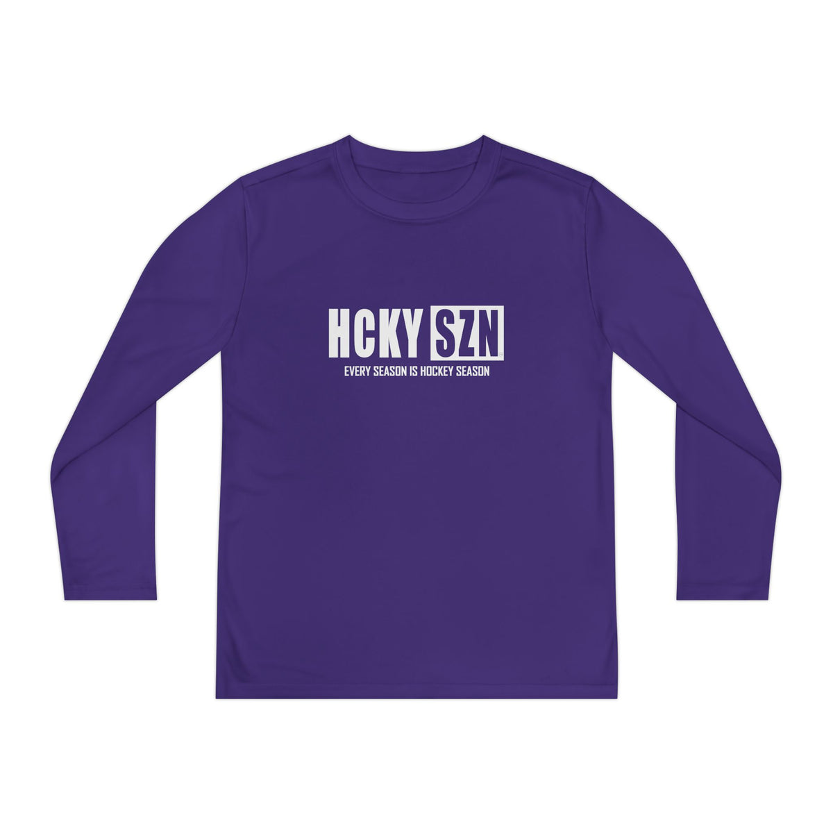 Every Season is HCKYSZN Youth Performance Long Sleeve Tee - White Logo