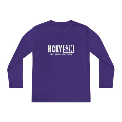 Every Season is HCKY SZN Youth Competitor Long Sleeve Tee (White Logo) - Various Colors