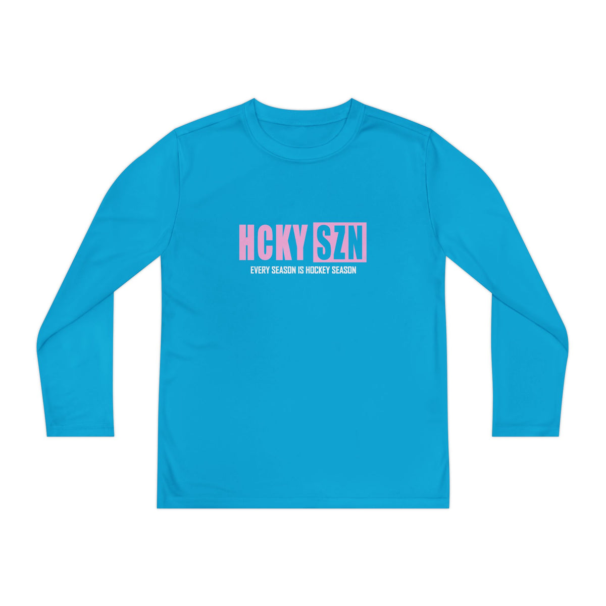Every Season is HCKY SZN Youth Competitor Long Sleeve Tee (Pink Logo) - Various Colors