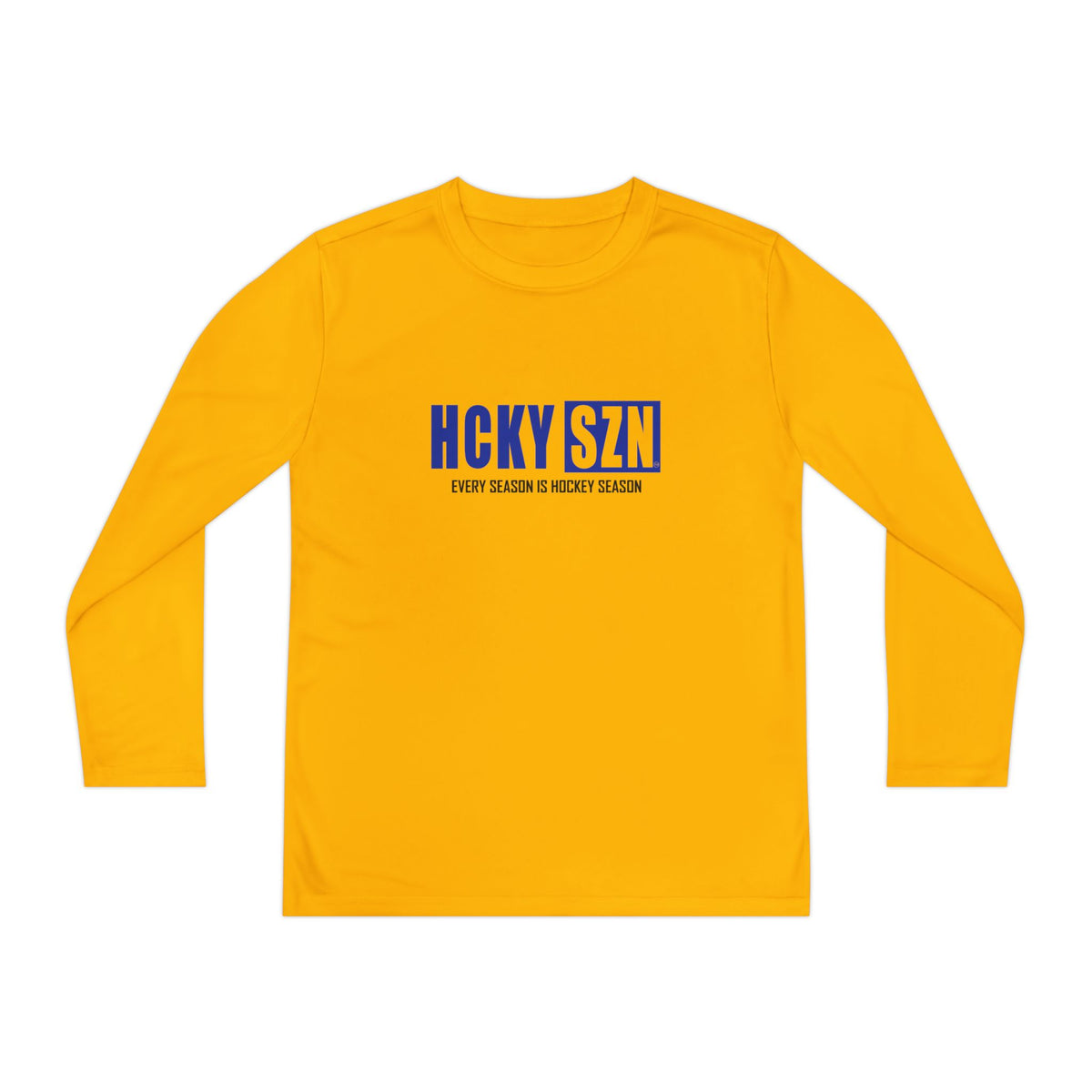 Every Season is HCKY SZN Youth Competitor Long Sleeve Tee (Blue Logo) - Various Colors