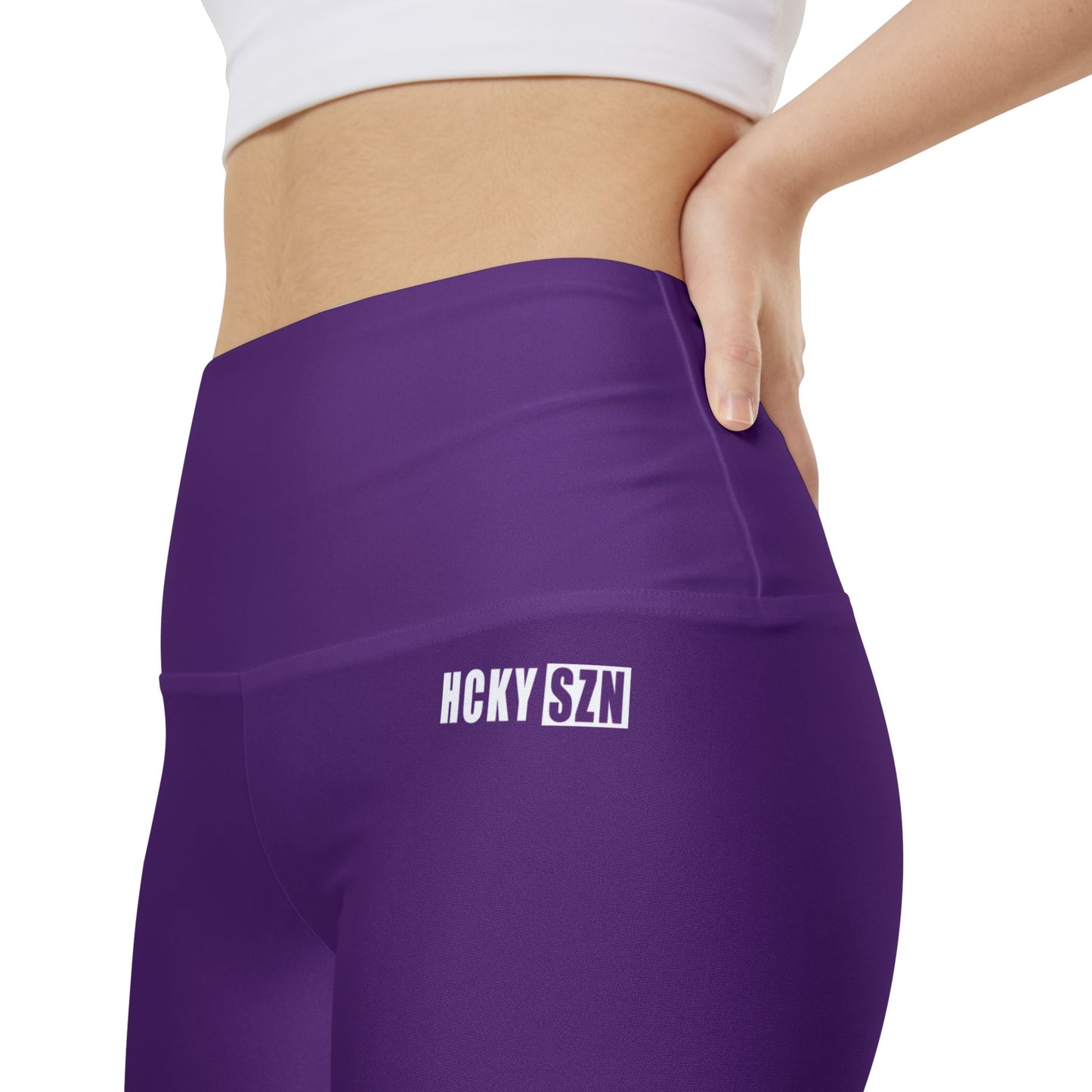 HKY SZN High Waisted Workout Shorts (Wineberry Purple)