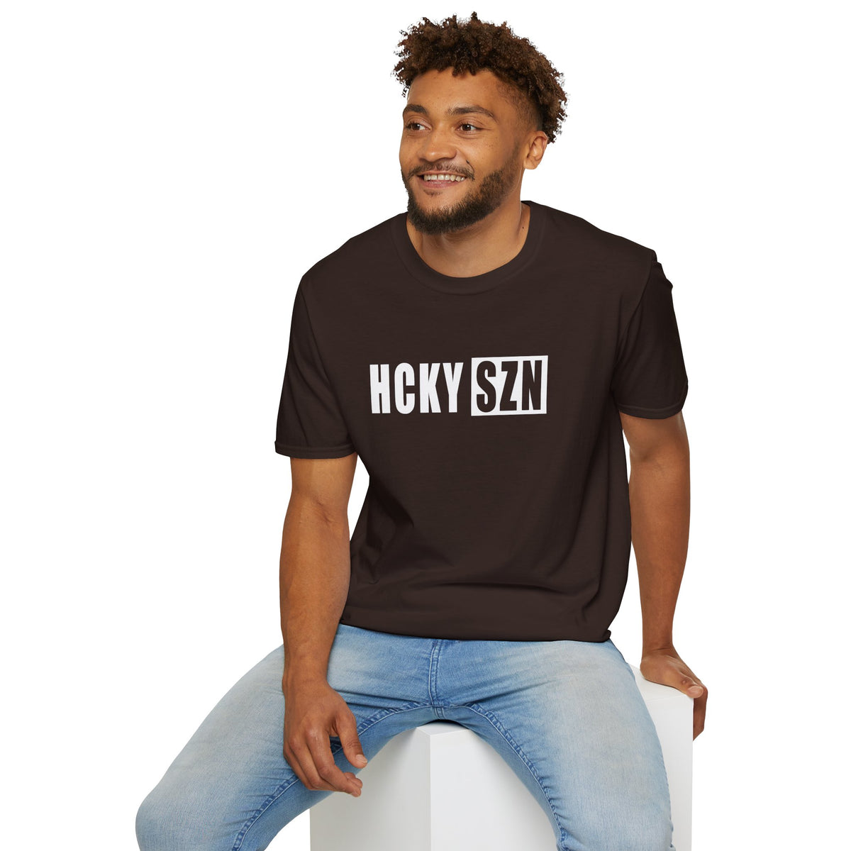 HCKY SZN Softstyle Tee Shirt (Dark Chocolate)