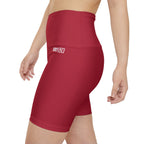 HKY SZN High Waisted Workout Shorts (Scarlet Red)