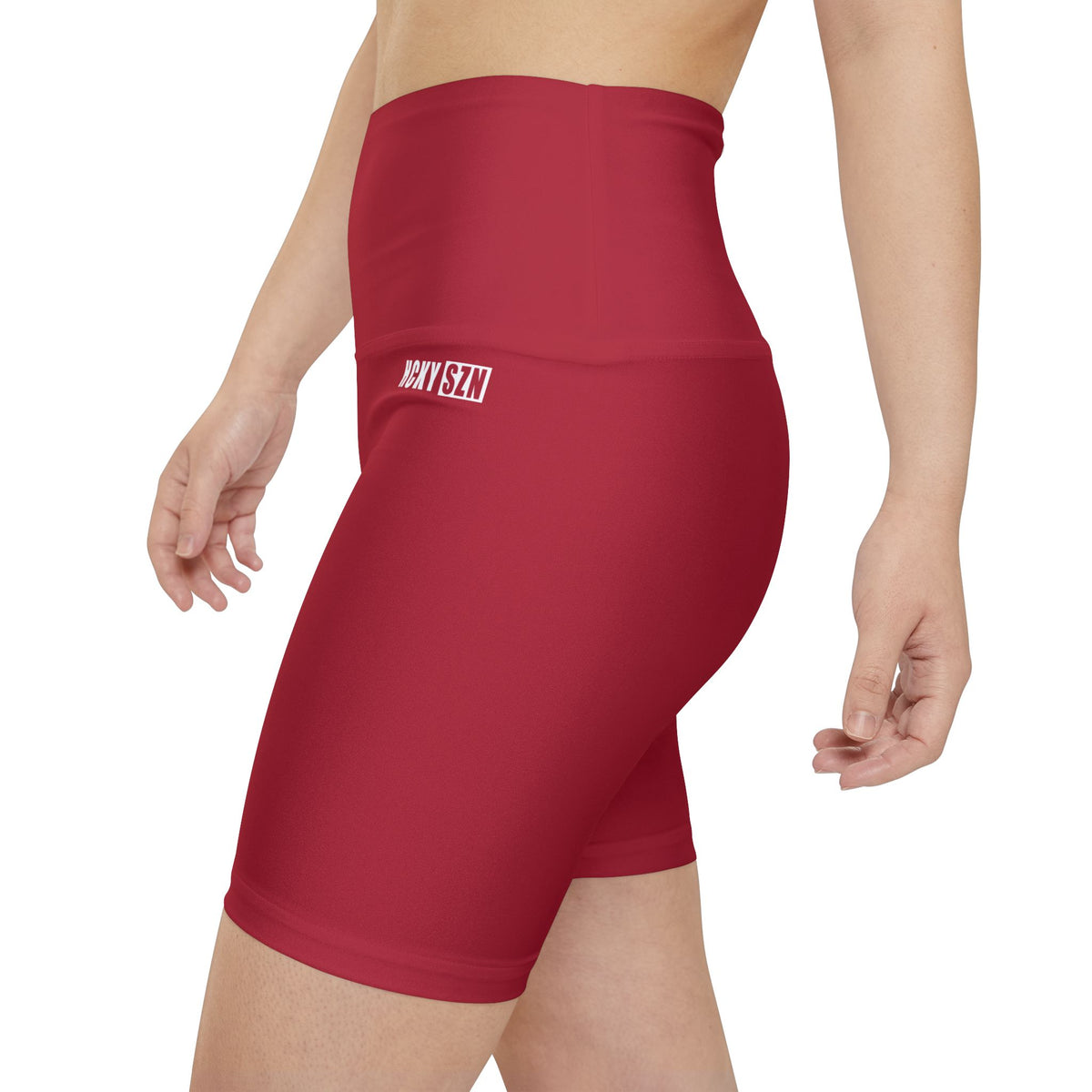 HKY SZN High Waisted Workout Shorts (Scarlet Red)