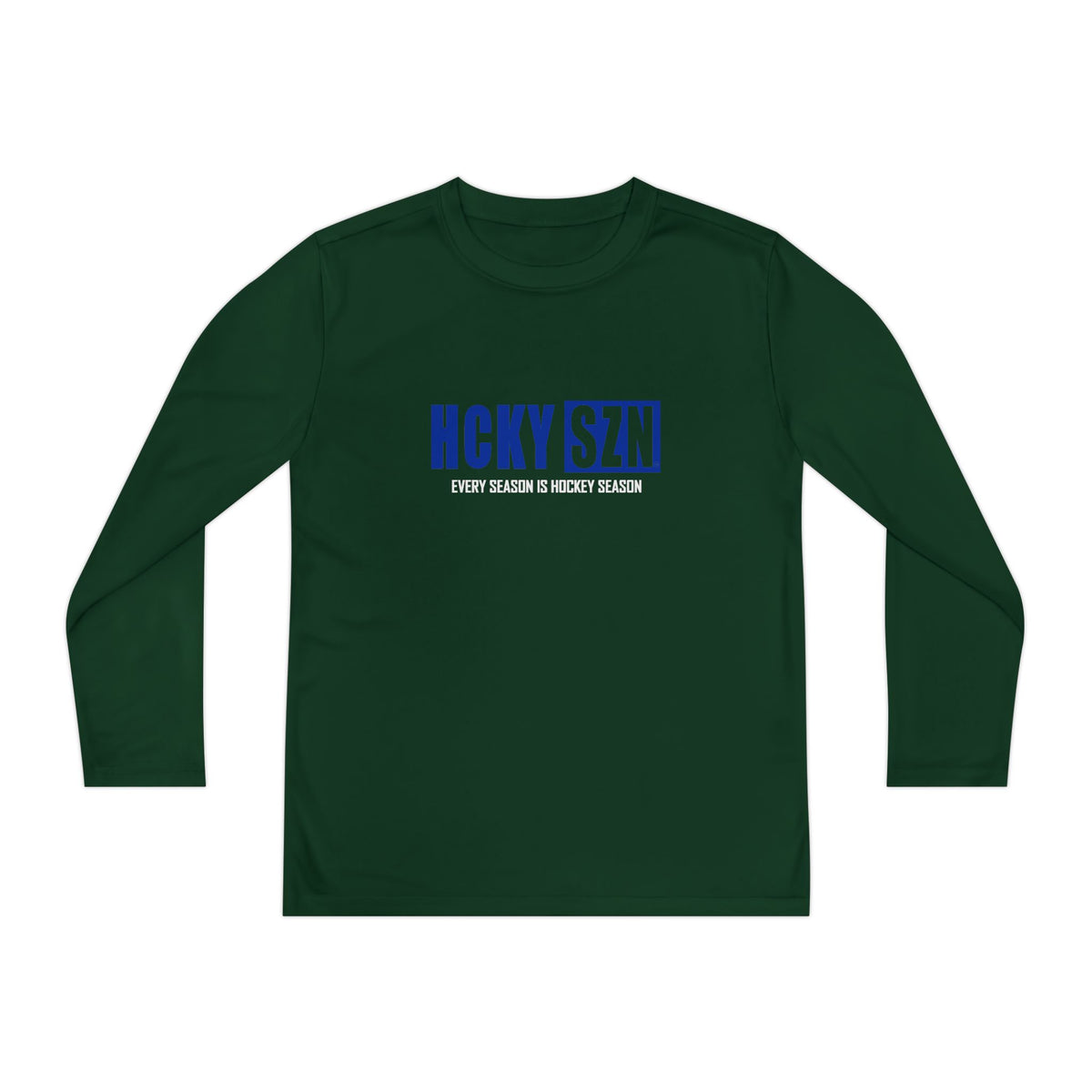 Every Season is HCKY SZN Youth Competitor Long Sleeve Tee (Blue Logo) - Various Colors