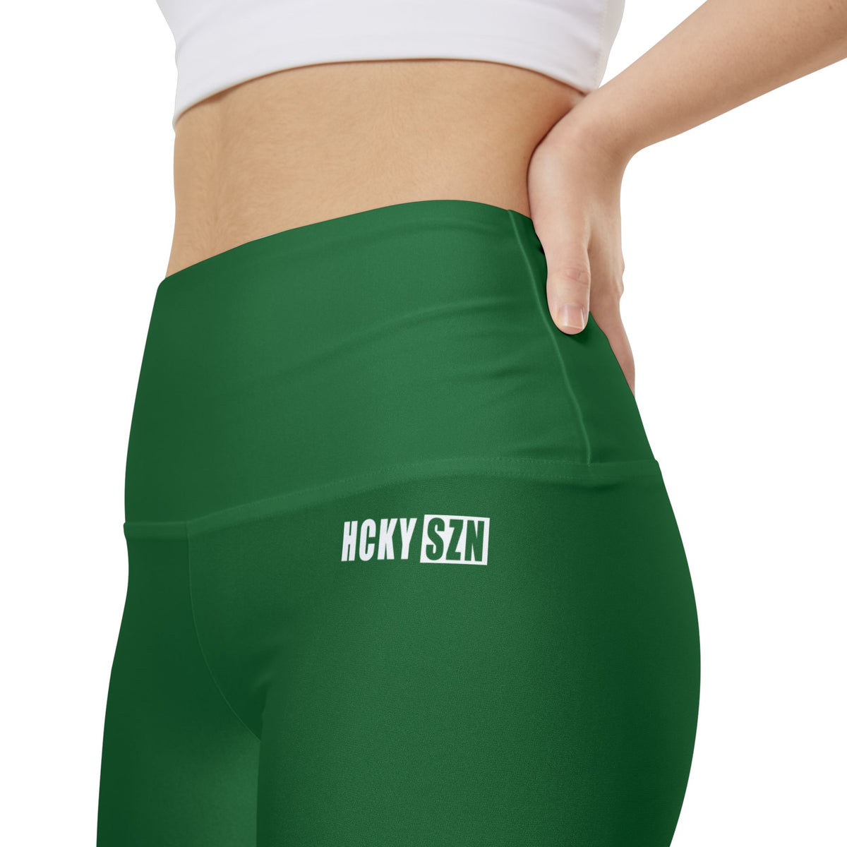 HKY SZN High Waisted Workout Shorts (Juniper Green)