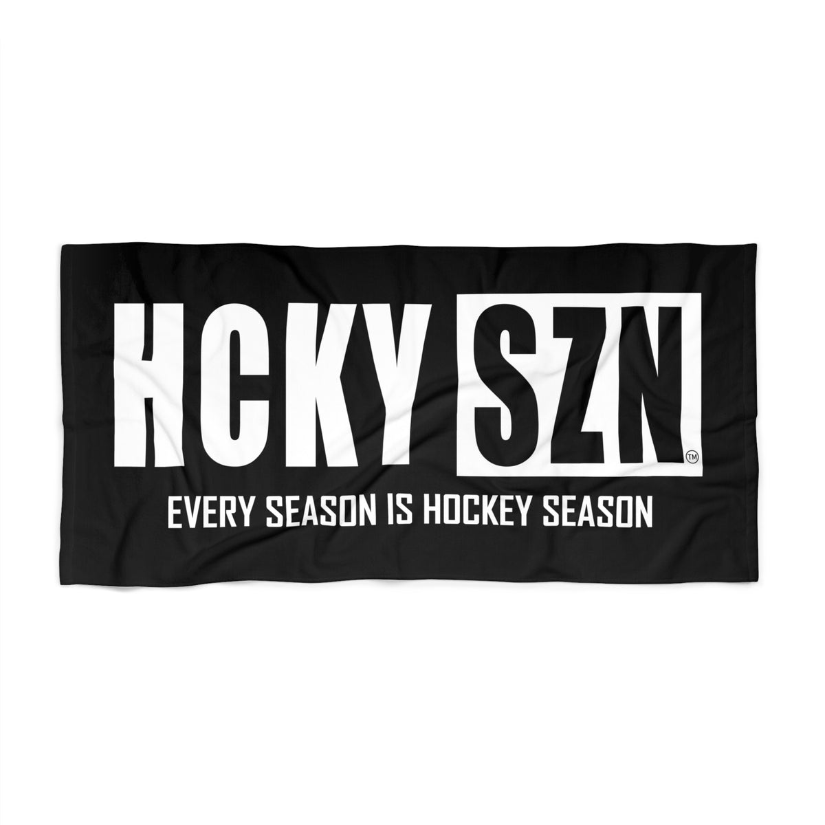 Every Season is HCKY SZN Beach Towel (Black)
