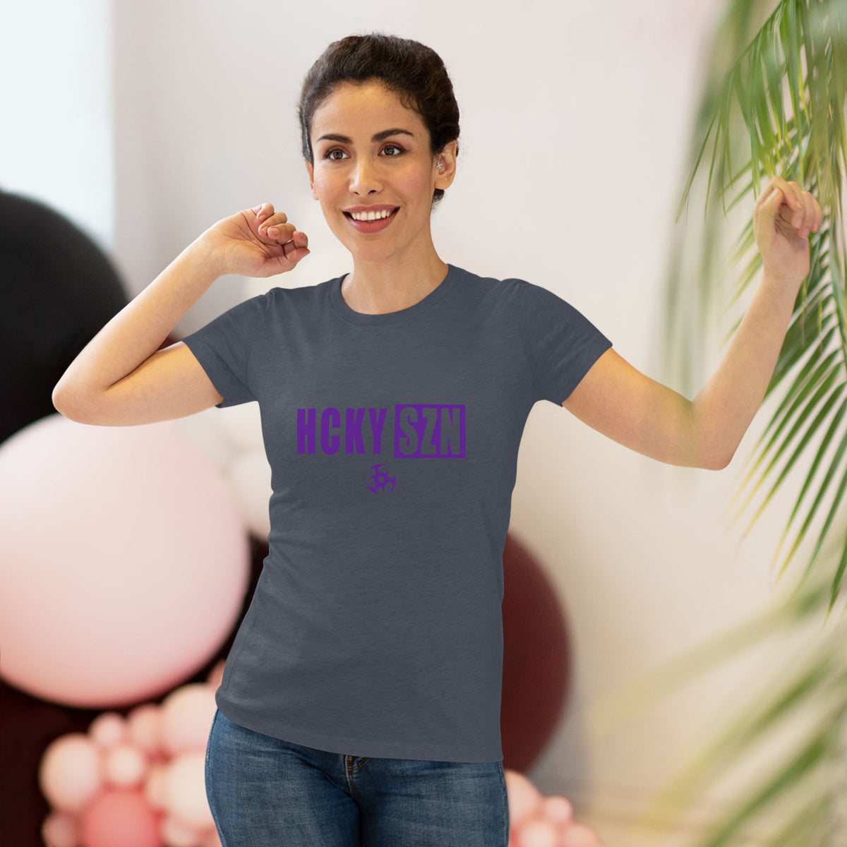Women’s Hockey Vibe Triblend Tee (Purple Logo)