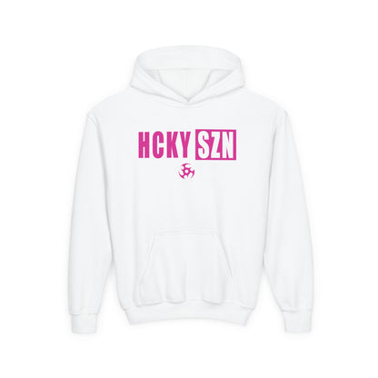 Youth HCKY SZN (Hot Pink Logo) Hooded Sweatshirt - Various Colors