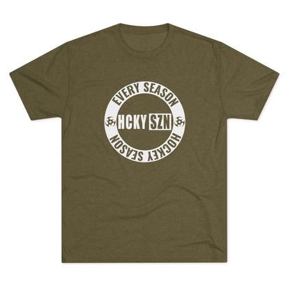 HCKY SZN Circle Logo TriBlend Tee Shirt (White) - Various Colors