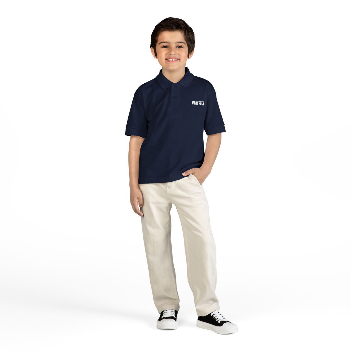 Youth HCKY SZN DryBlend Polo Shirt (Navy)
