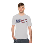 HCKYSZN (Flagship Logo) Adult Performance Tee - Silver/USA