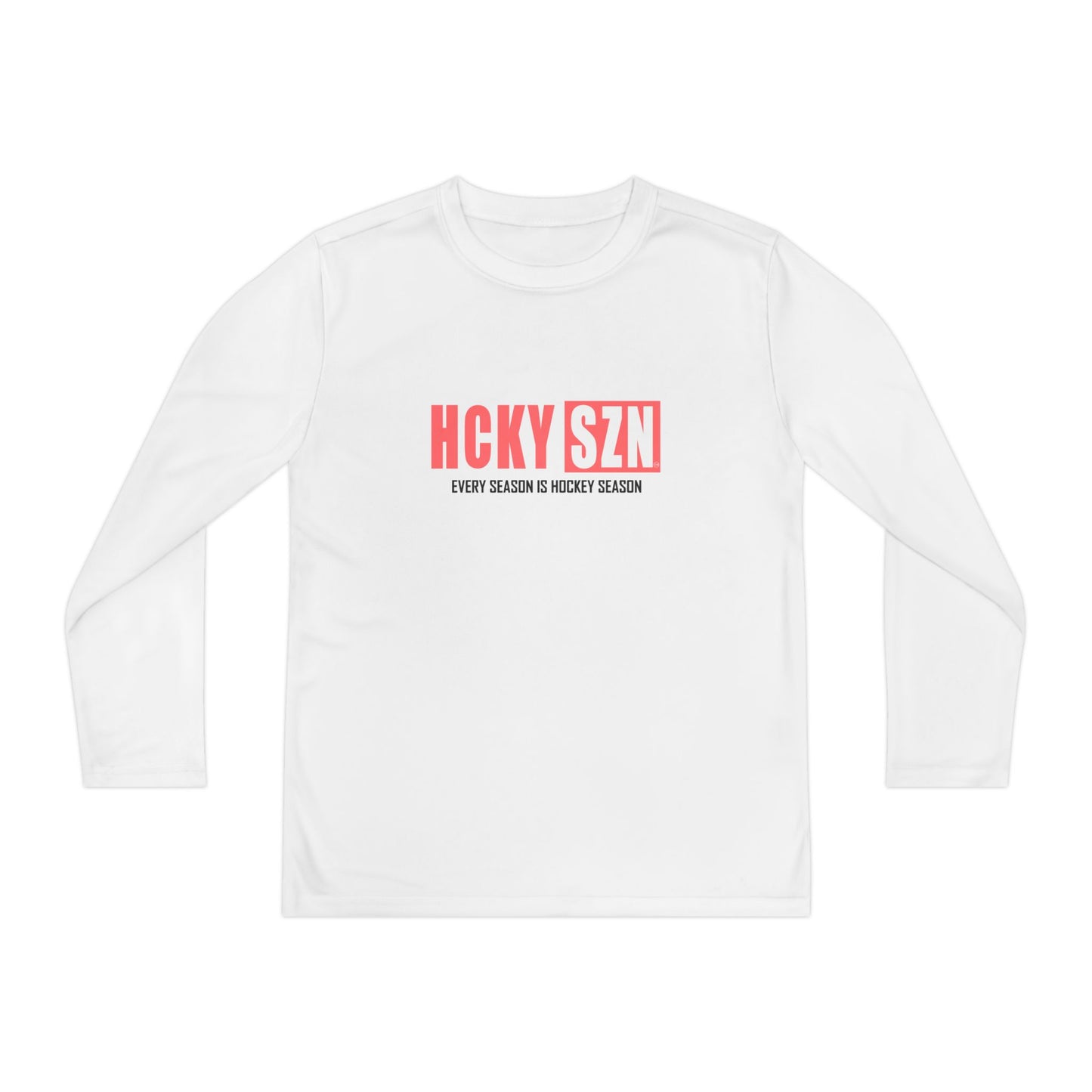 Every Season is HCKY SZN Youth Competitor Long Sleeve Tee (Peach Logo) - Various Colors