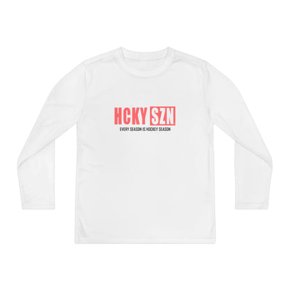 Every Season is HCKY SZN Youth Competitor Long Sleeve Tee (Peach Logo) - Various Colors