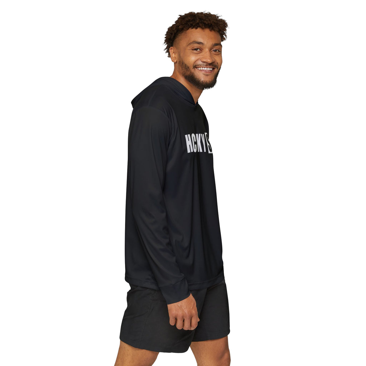HCKY SZN Big Logo Performance Warmup Hoodie (Black/White)